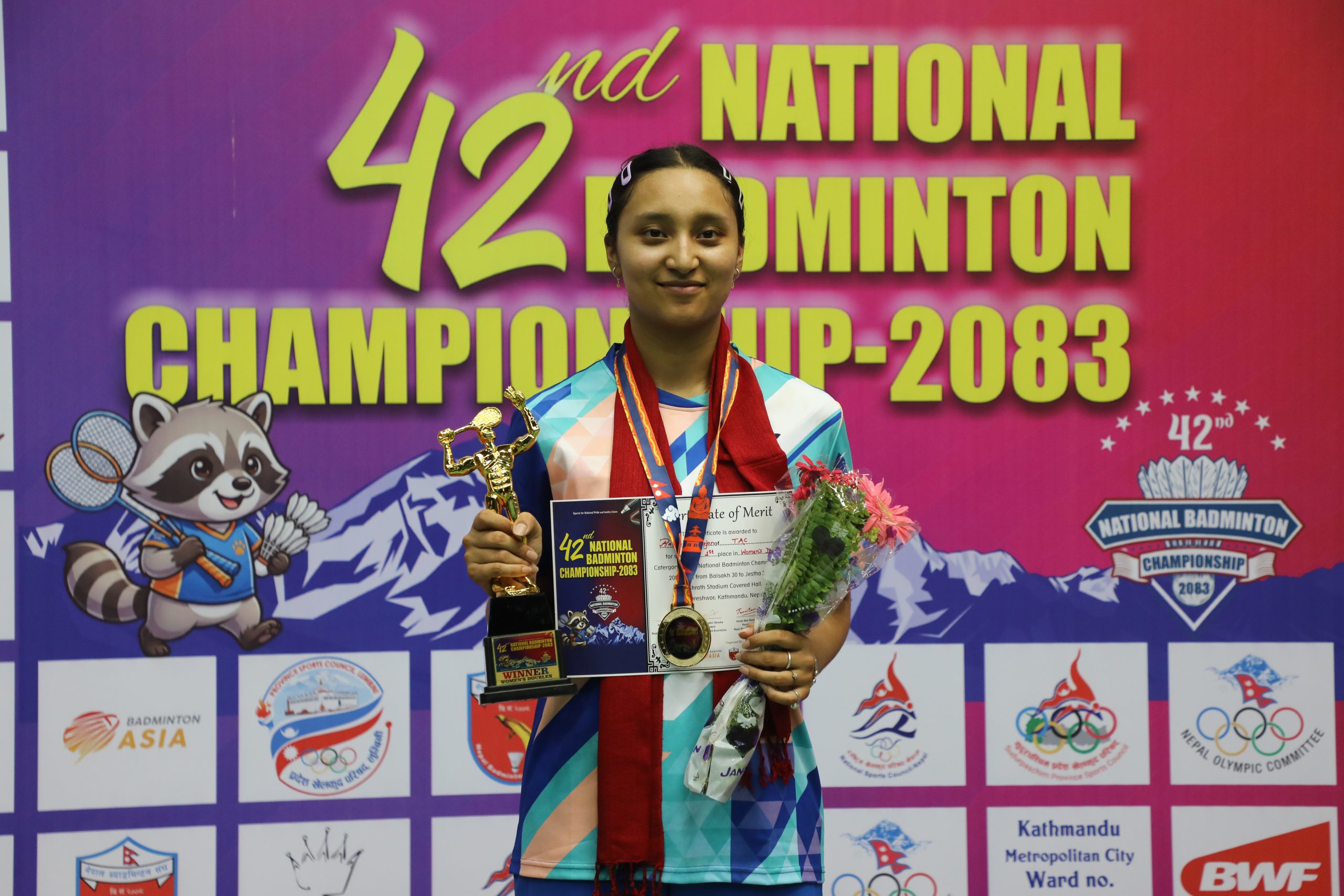 ४२ औं राष्ट्रिय व्याडमिन्टन प्रतियोगितामा रशिला र प्रिन्स   राष्ट्रिय च्याम्पियन