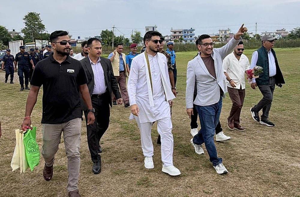 पूर्वाधारमन्त्री लम्सालको फाप्ला अन्तर्राष्ट्रिय क्रिकेट रंगशालामा अनुगमन