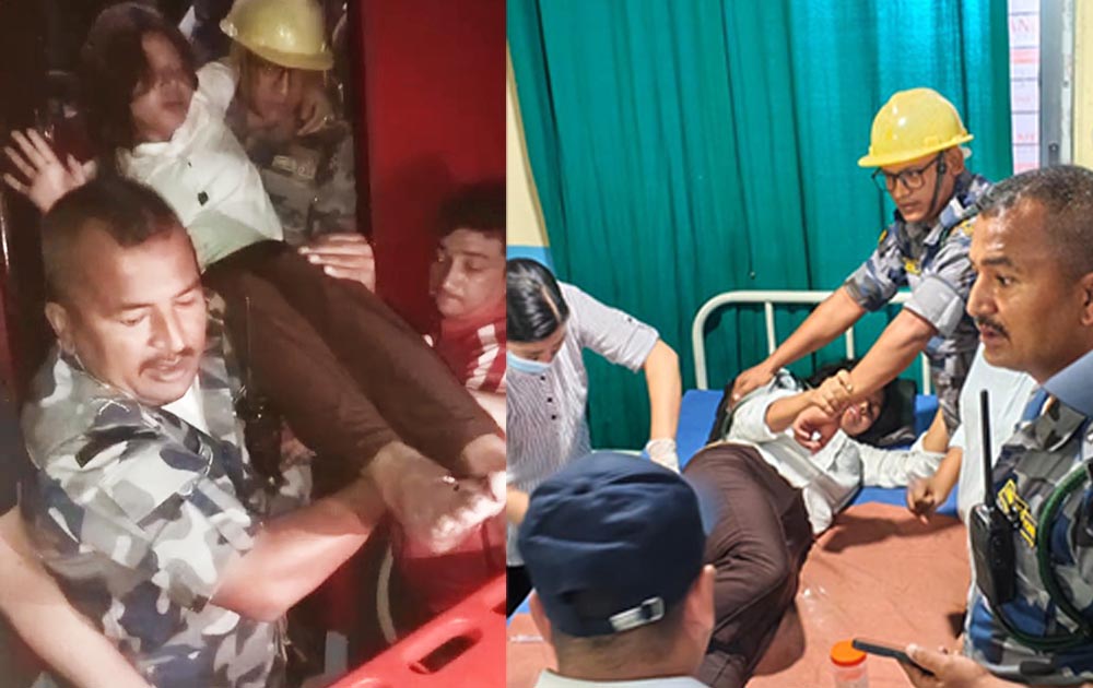 कपिलवस्तुमा यात्रु बसमा ढुङ्गा खसेर घाईते चारको उद्धार