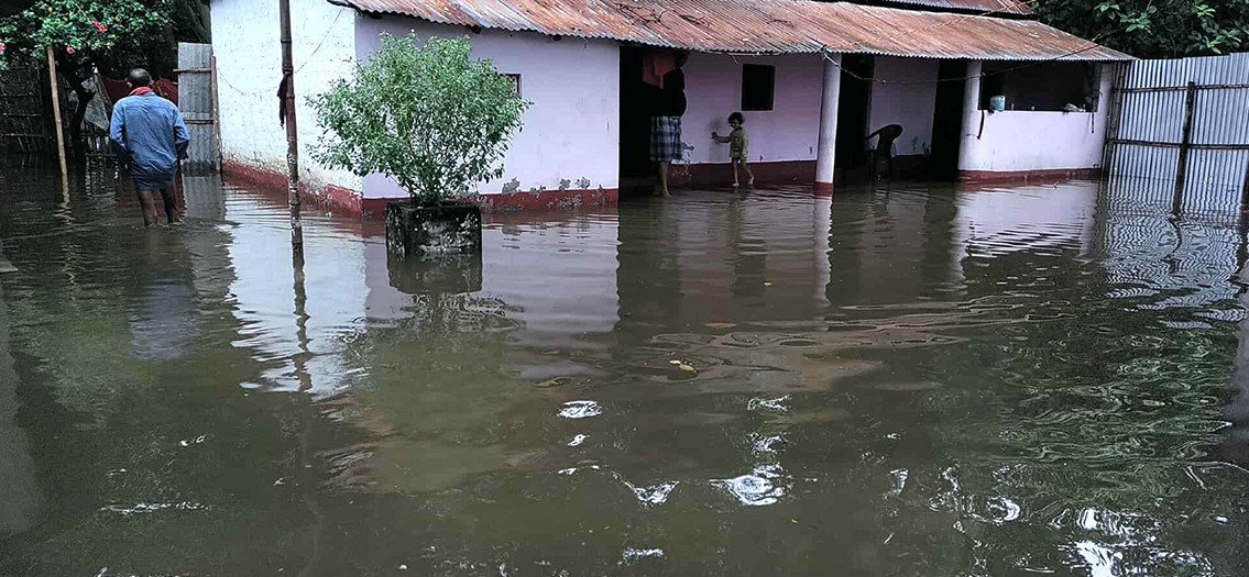 सप्तरीका ५०० घर डुबानमा