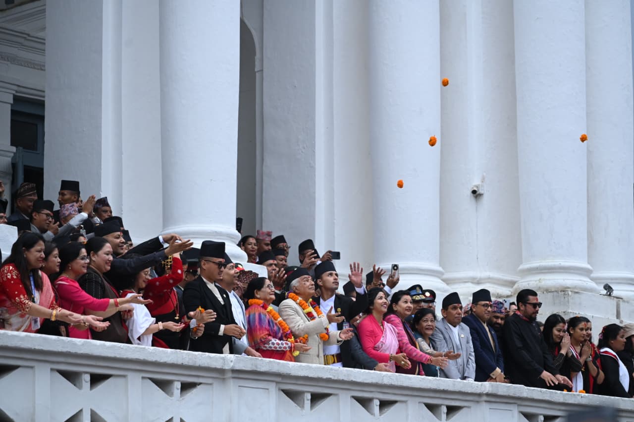 राष्ट्रपति पौडेलले वसन्तपुर पुगेर गरे इन्द्रजात्राको अवलोकन