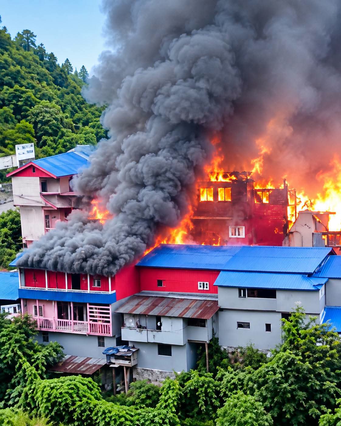 दोभान बजारमा दोस्रो पटक आगलागी हुँदा १४ करोड ५६ लाख क्षति
