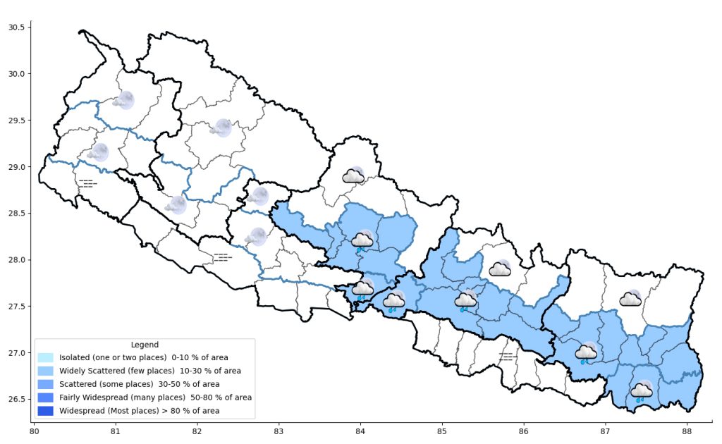 नेपालबाट बाहिरिन थाल्यो मनसुन